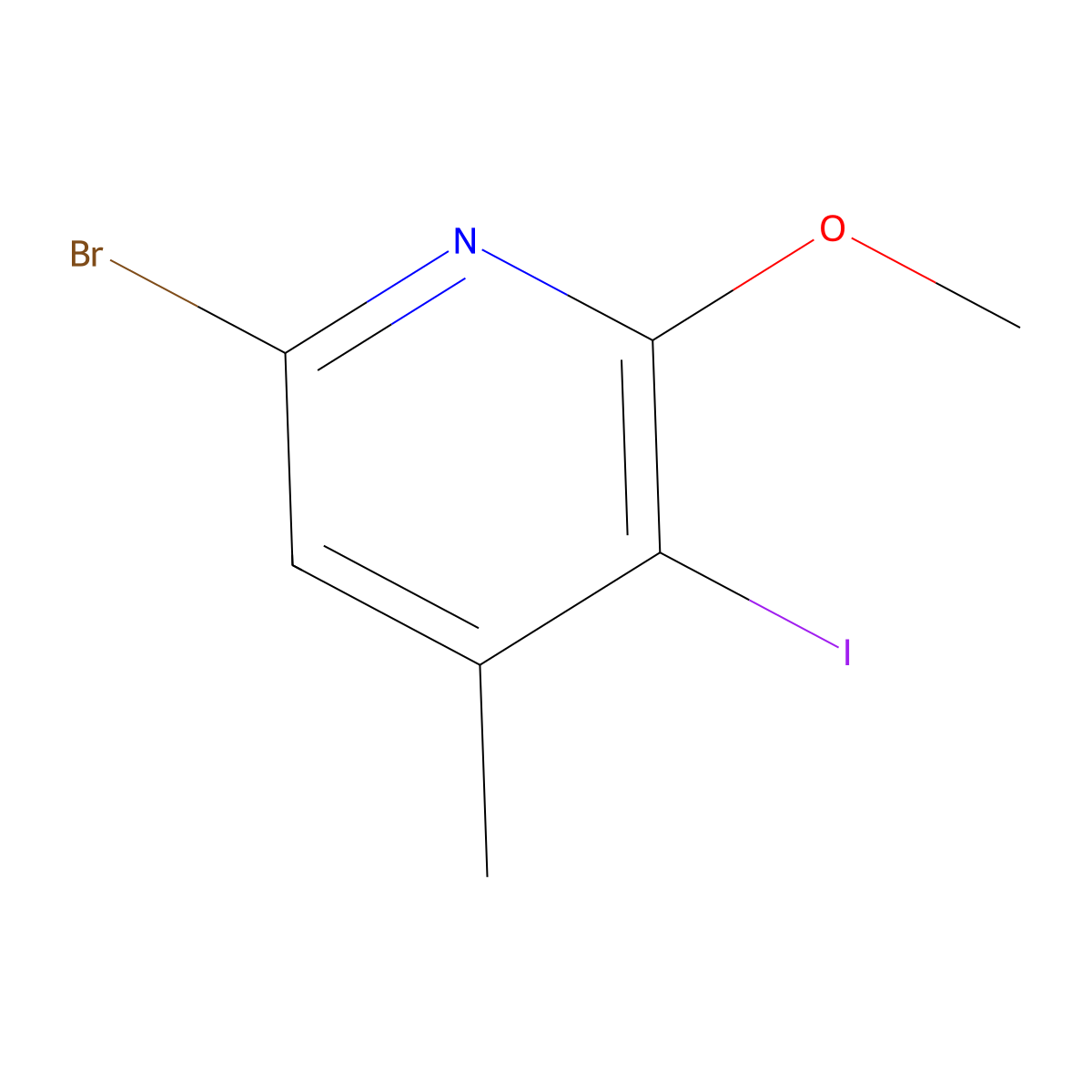 6-Bromo-3-iodo-2-methoxy-4-methylpyridine molecular structure, CAS 2271443-07-1