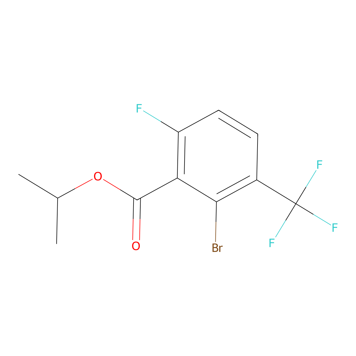 Propan-2-yl 2-Bromo-6-fluoro-3-(trifluoromethyl)benzoate molecular structure, CAS 2271443-10-6