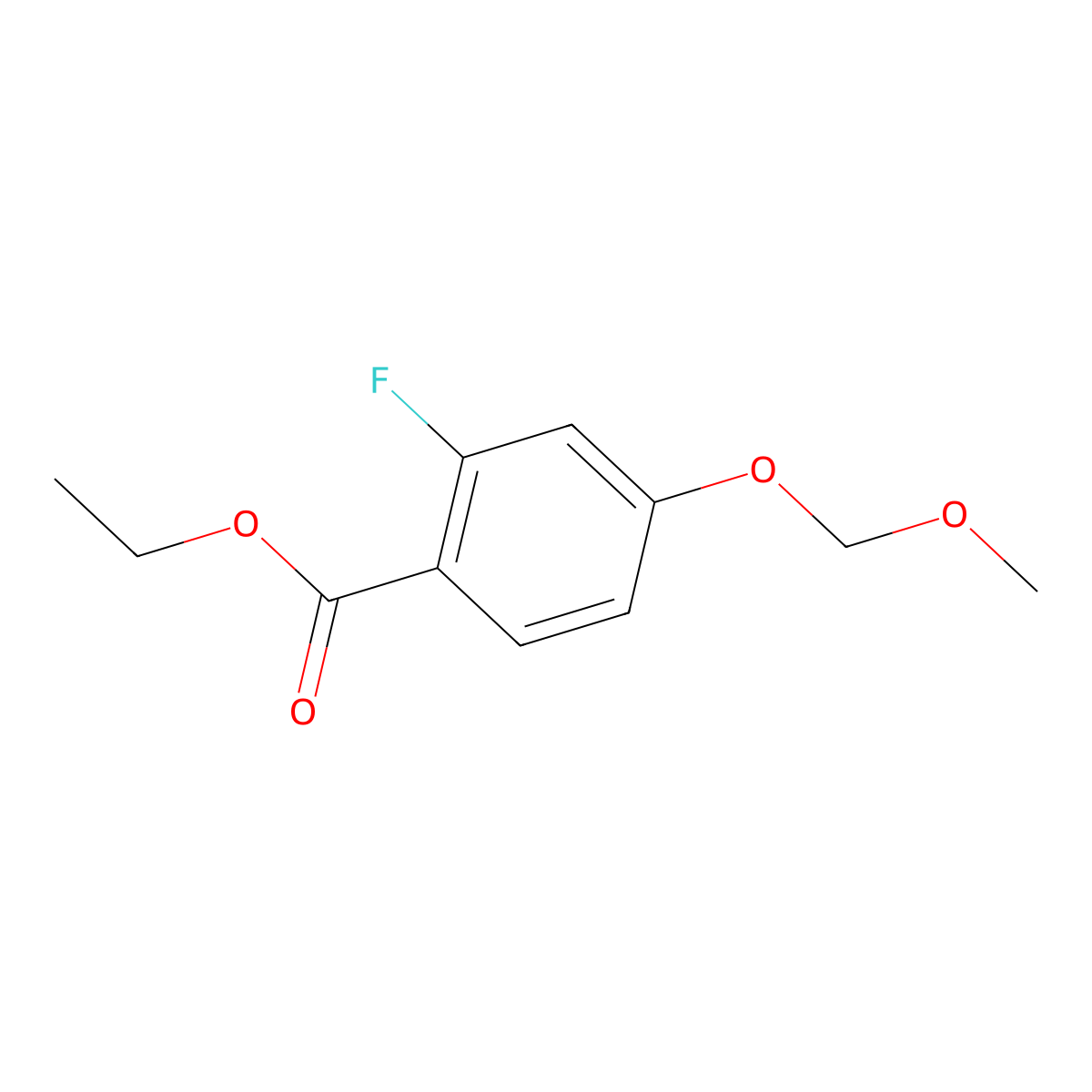 Ethyl 2-fluoro-4-(methoxymethoxy)benzoate molecular structure, CAS 2271443-11-7