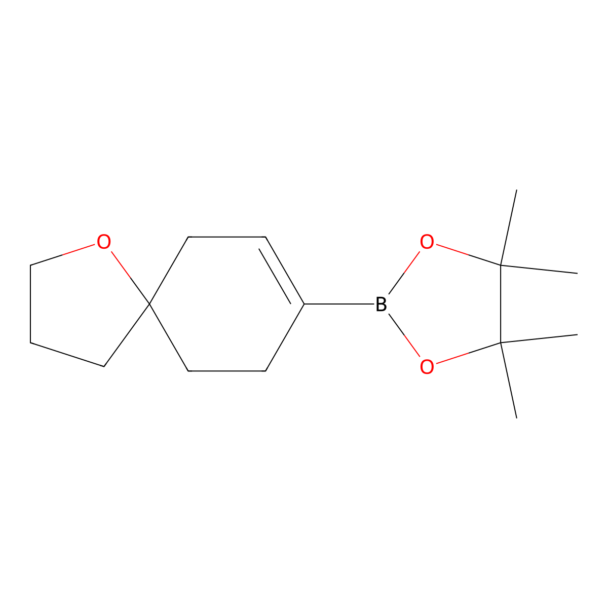 4,4,5,5-Tetramethyl-2-(1-oxaspiro[4.5]dec-7-en-8-yl)-1,3,2-dioxaborolane molecular structure, CAS 2271474-80-5