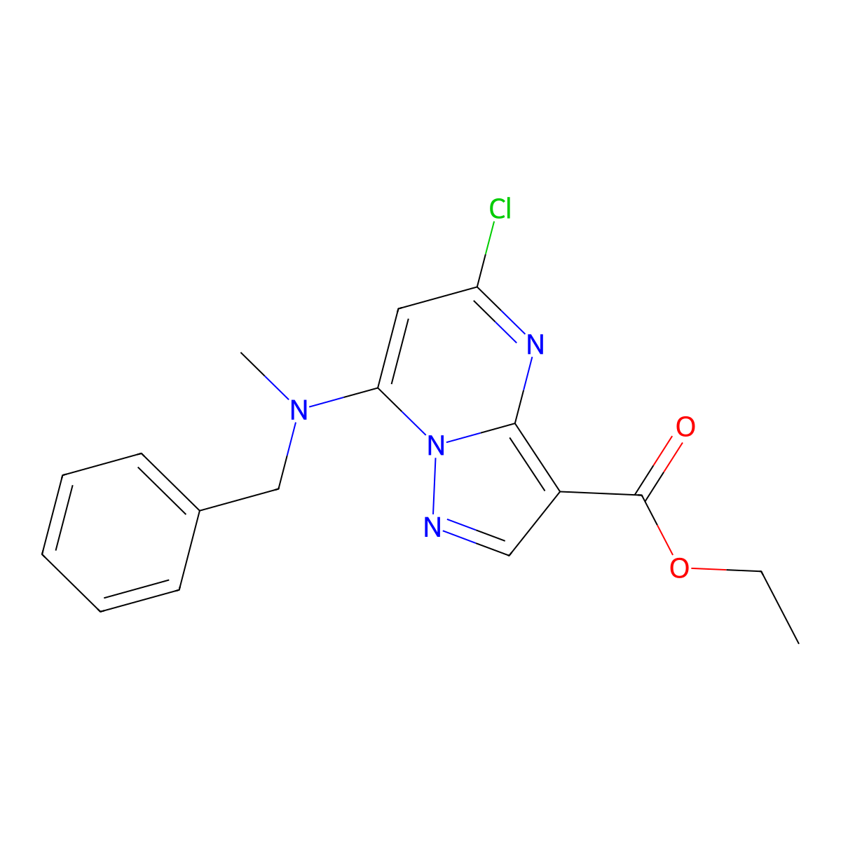 Ethyl 7-(benzyl(methyl)amino)-5-chloropyrazolo[1,5-a]pyrimidine-3-carboxylate molecular structure, CAS 2271478-40-9