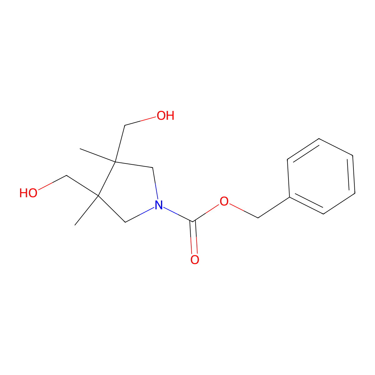 benzyl (3R,4S)-3,4-bis(hydroxymethyl)-3,4-dimethylpyrrolidine-1-carboxylate molecular structure, CAS 2271488-47-0