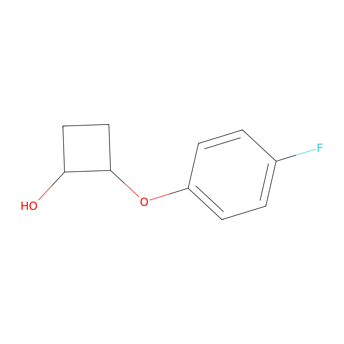 trans-2-(4-Fluorophenoxy)cyclobutan-1-ol molecular structure, CAS 2271606-67-6