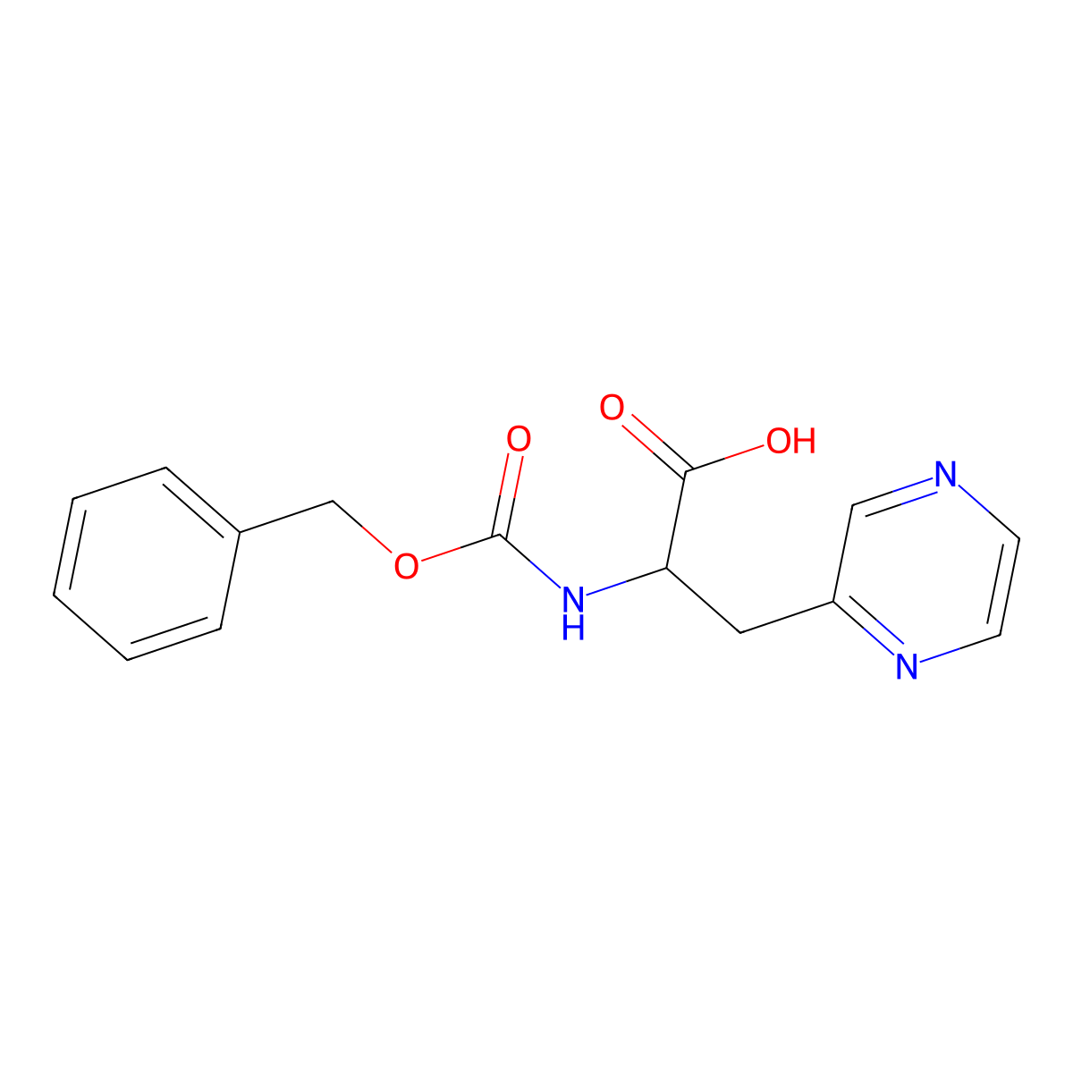 (2R)-2-{[(benzyloxy)carbonyl]amino}-3-(pyrazin-2-yl)propanoic acid molecular structure, CAS 2271639-54-2