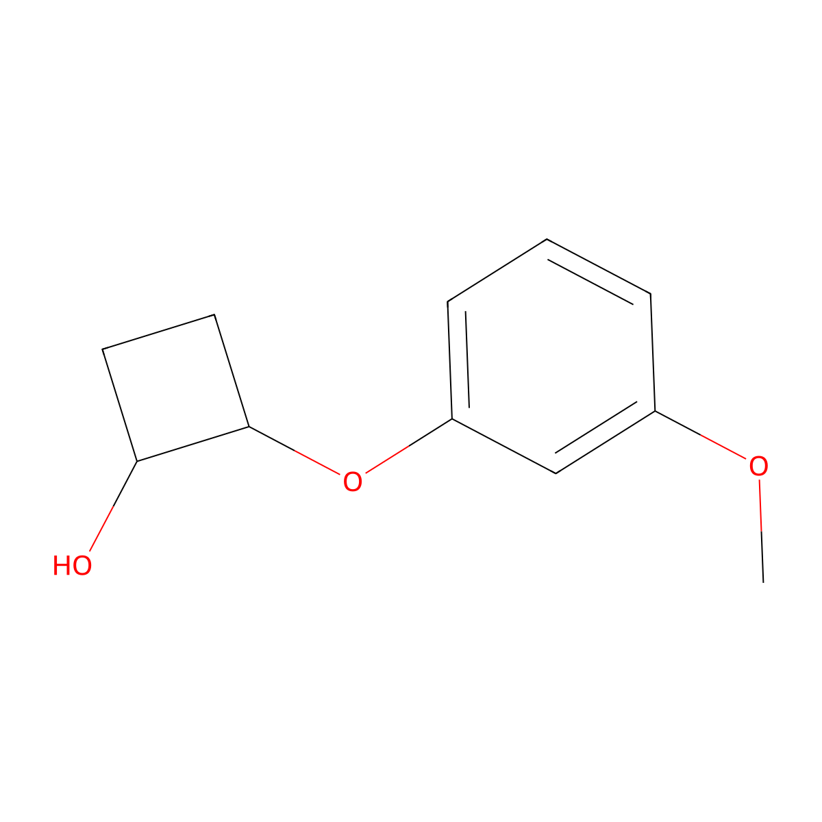 (1R,2R)-2-(3-methoxyphenoxy)cyclobutan-1-ol molecular structure, CAS 2271656-68-7