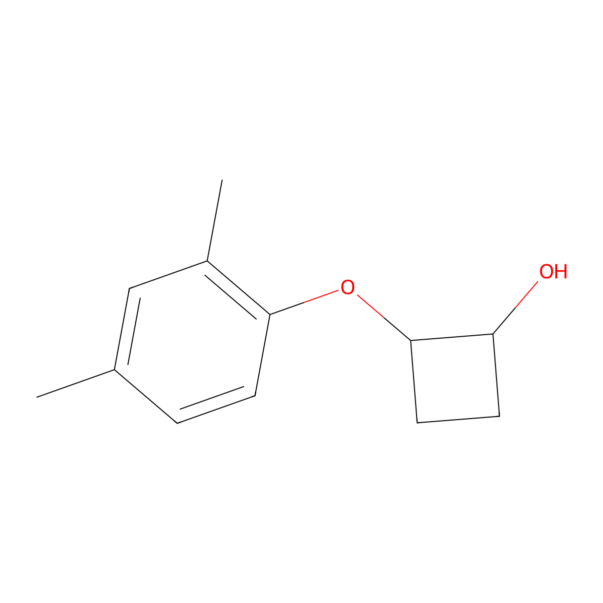 (1R,2R)-2-(2,4-dimethylphenoxy)cyclobutan-1-ol molecular structure, CAS 2271672-81-0