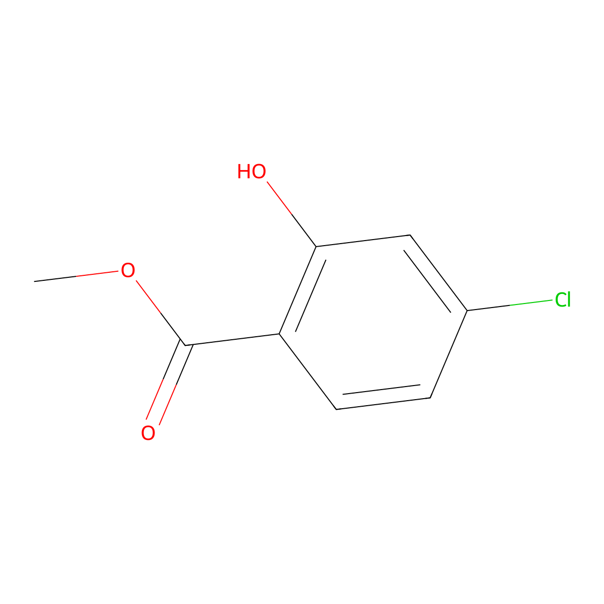 Methyl 4-chloro-2-hydroxybenzoate molecular structure, CAS 22717-55-1
