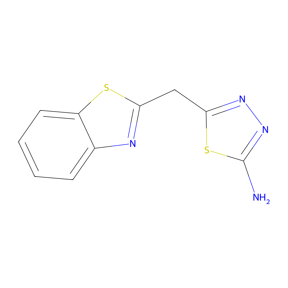 5-Benzothiazol-2-ylmethyl-[1,3,4]thiadiazol-2-ylamine molecular structure, CAS 227177-99-3