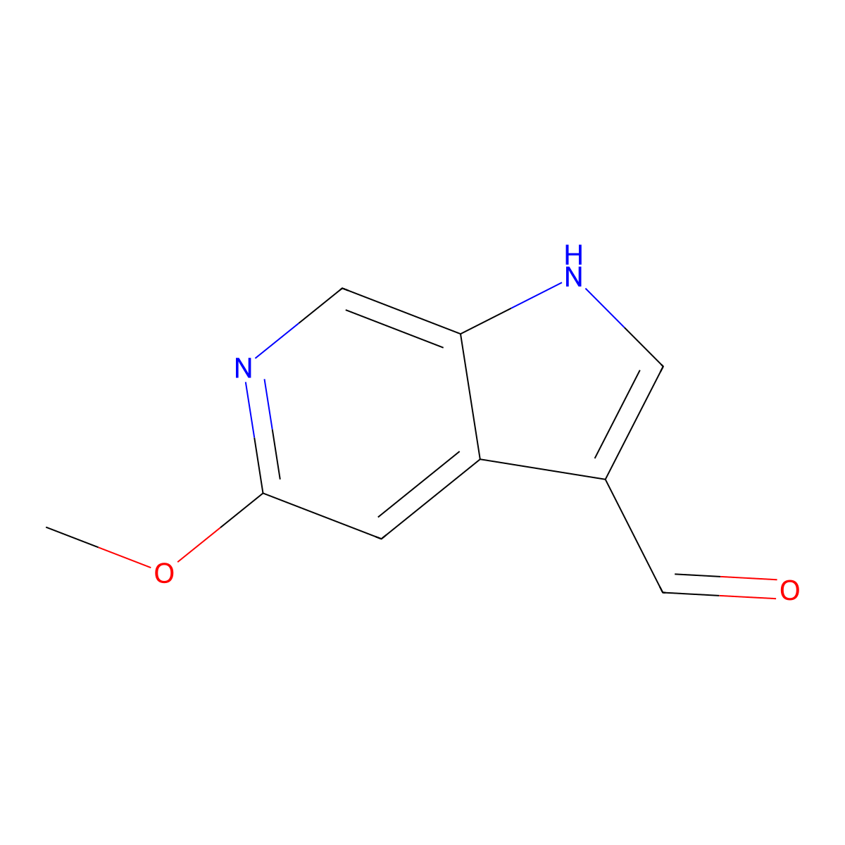 5-methoxy-1H-pyrrolo(2,3-c)pyridine-3-carbaldehyde molecular structure, CAS 227180-23-6