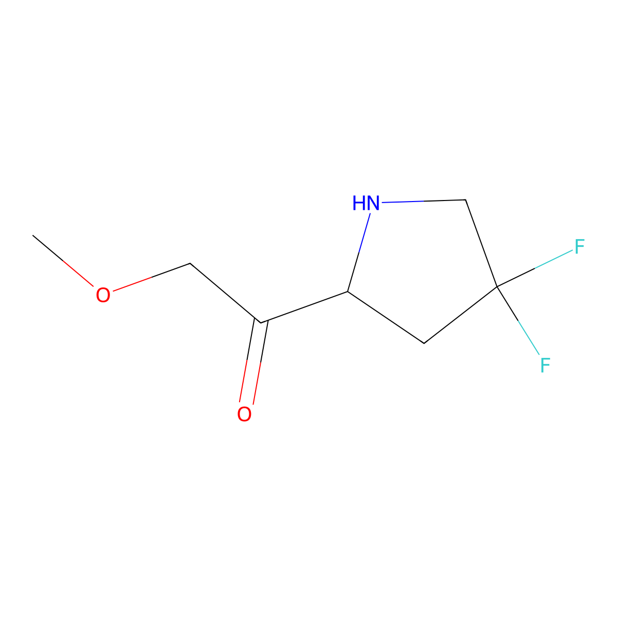 1-[(2R)-4,4-difluoropyrrolidin-2-yl]-2-methoxyethan-1-one molecular structure, CAS 2271931-85-0