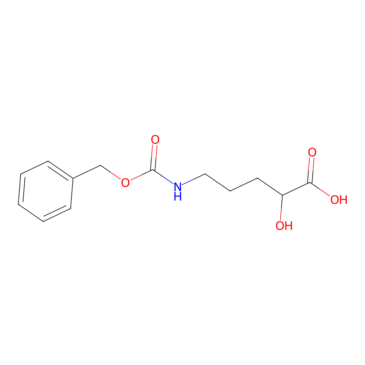 5-{[(Benzyloxy)carbonyl]amino}-2-hydroxypentanoic acid molecular structure, CAS 227197-74-2
