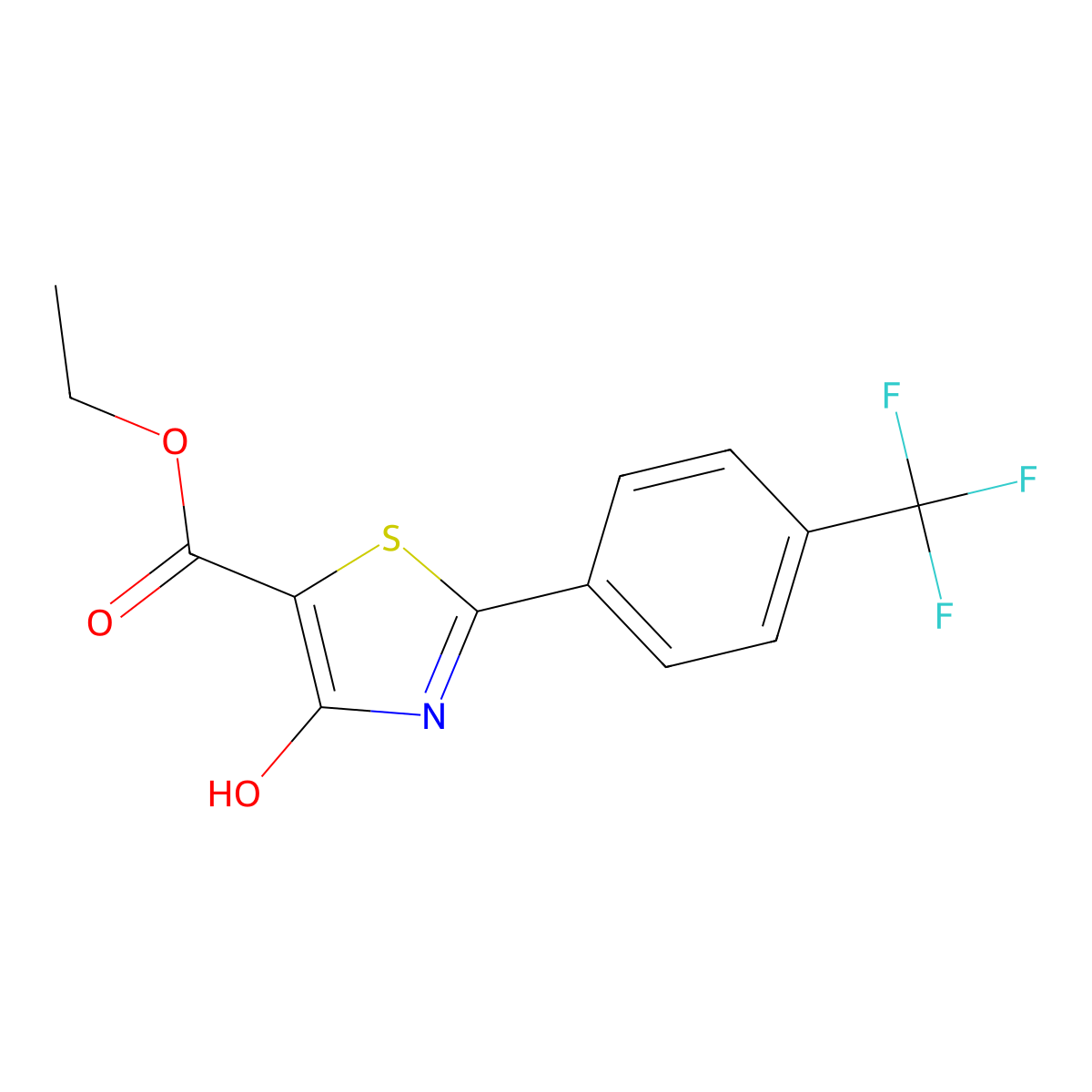 Ethyl 4-hydroxy-2-[4-(trifluoromethyl)phenyl]-1,3-thiazole-5-carboxylate molecular structure, CAS 227199-08-8