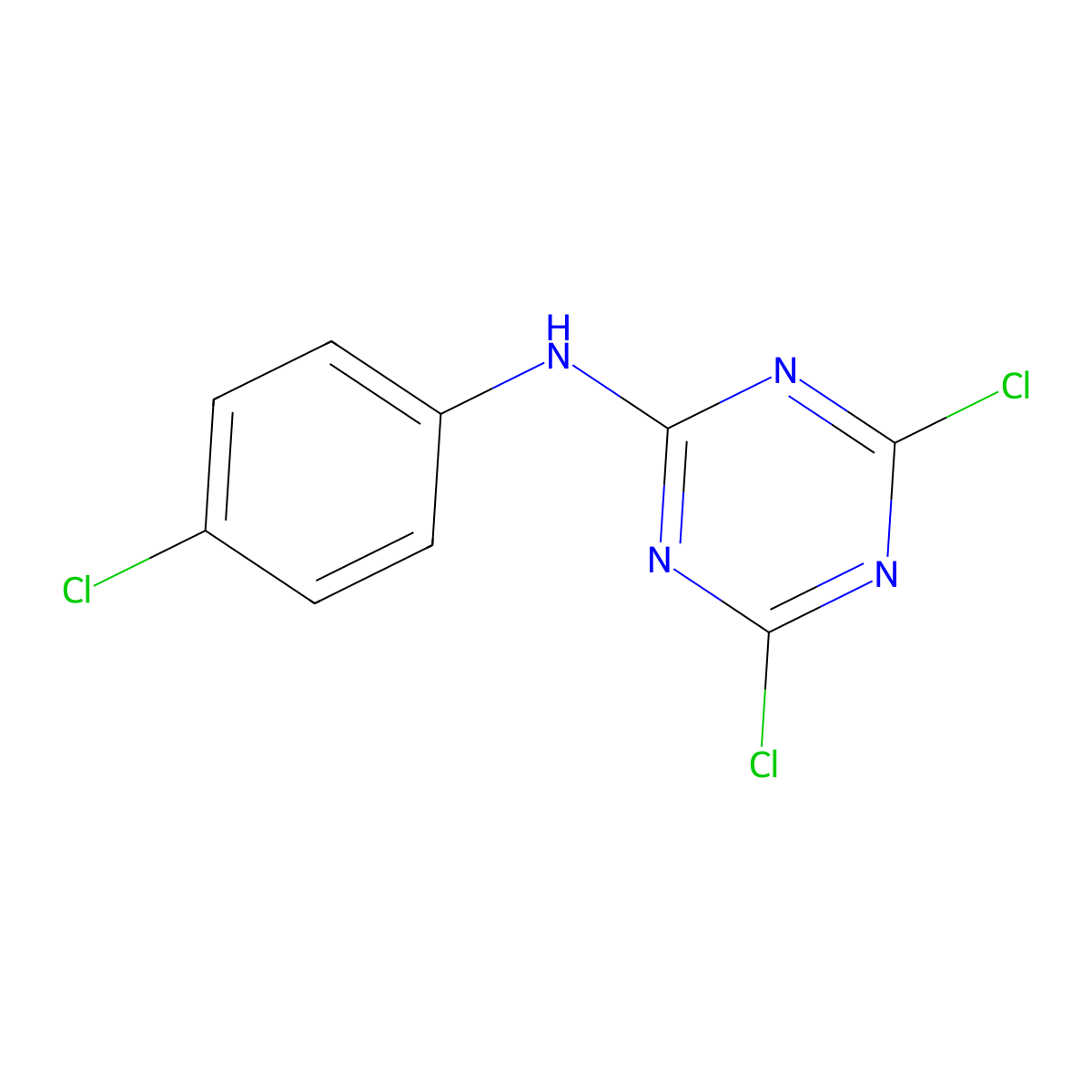 4,6-dichloro-N-(4-chlorophenyl)-1,3,5-triazin-2-amine molecular structure, CAS 2272-29-9