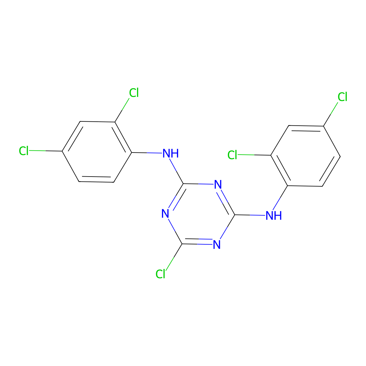 6-chloro-N,N'-bis(2,4-dichlorophenyl)-1,3,5-triazine-2,4-diamine molecular structure, CAS 2272-31-3