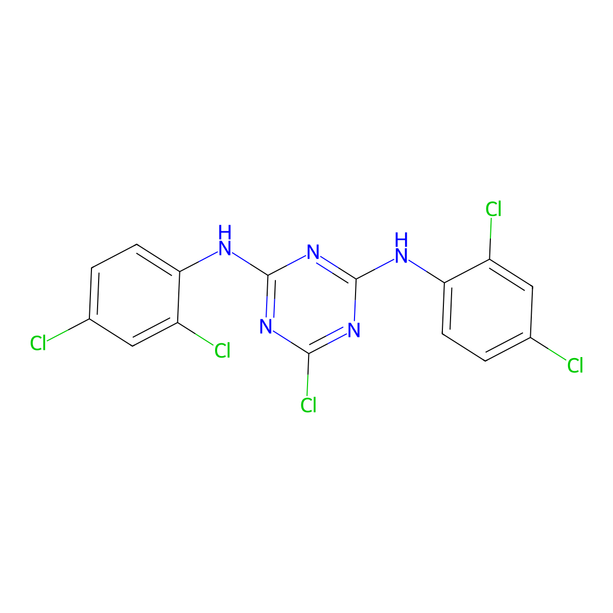 6-chloro-N,N'-bis(2,4-dichlorophenyl)-1,3,5-triazine-2,4-diamine molecular structure, CAS 2272-31-3