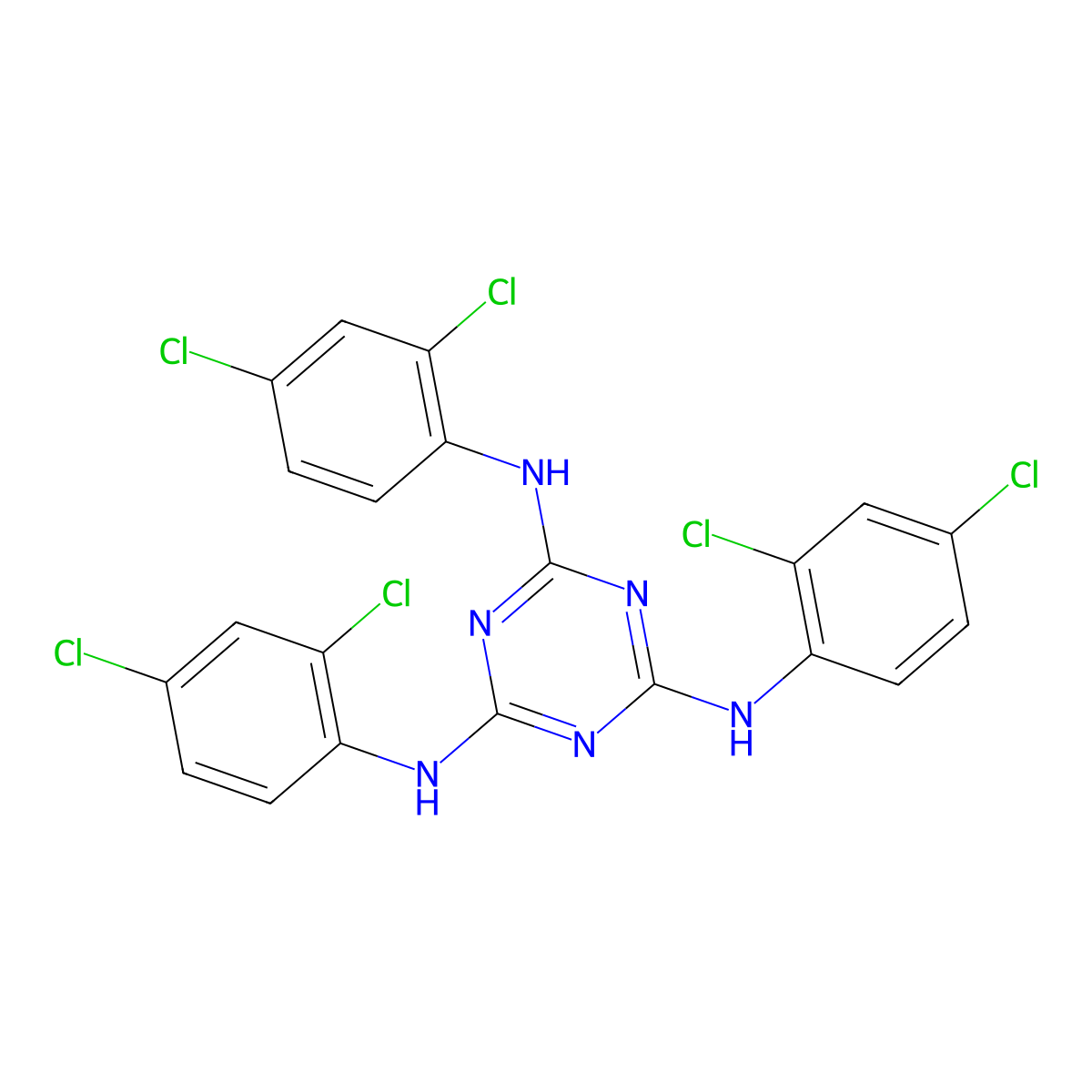 N,N',N''-tris(2,4-dichlorophenyl)-1,3,5-triazine-2,4,6-triamine molecular structure, CAS 2272-32-4