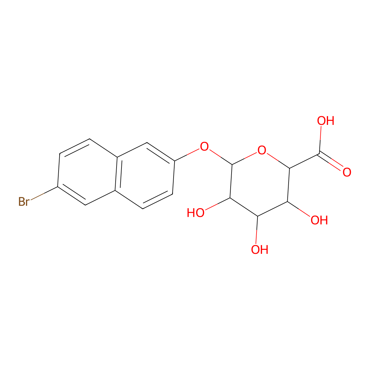 6-Bromo-2-naphthalenyl beta-D-glucopyranosiduronic acid molecular structure, CAS 22720-35-0