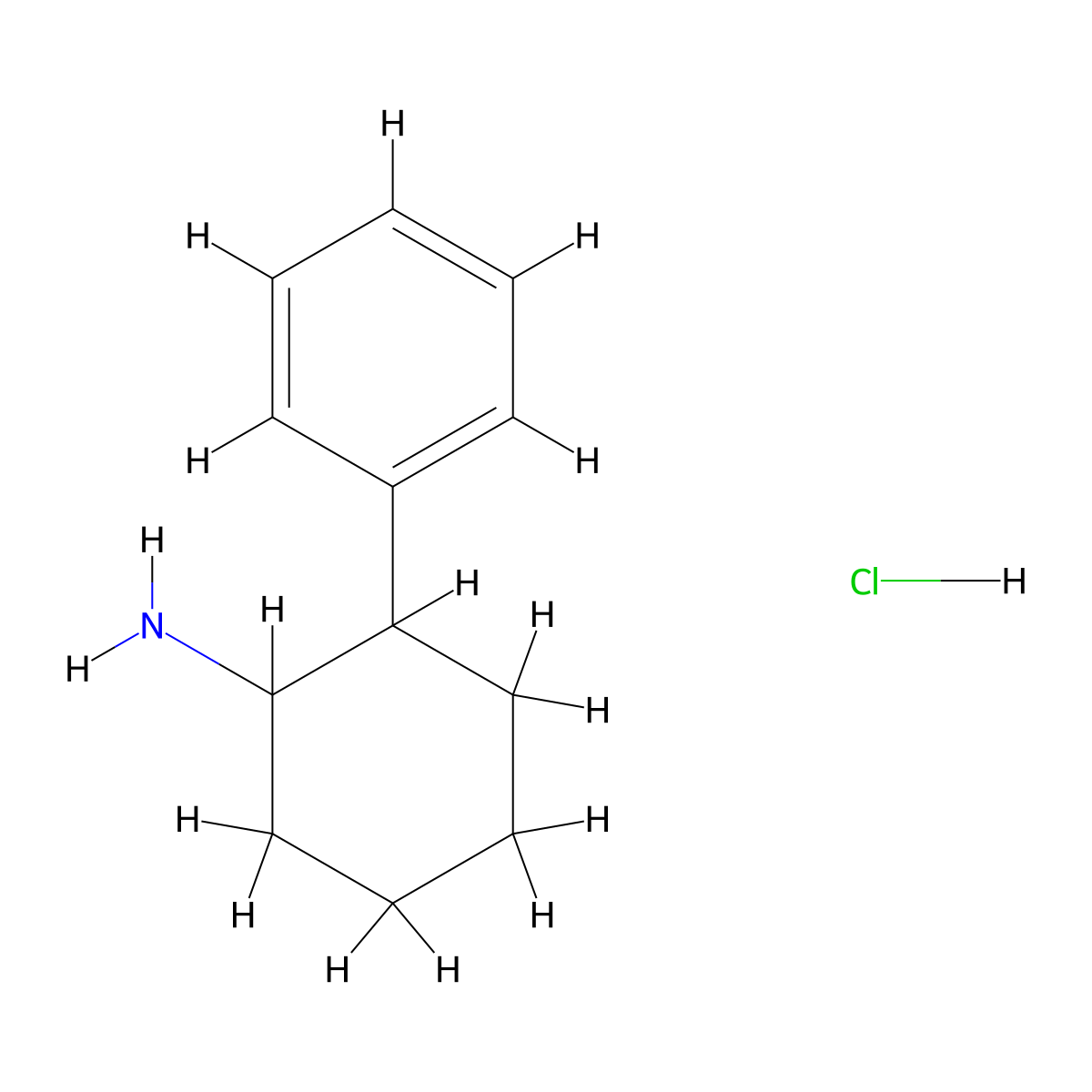 2-Phenylcyclohexan-1-amine hydrochloride molecular structure, CAS 22720-50-9