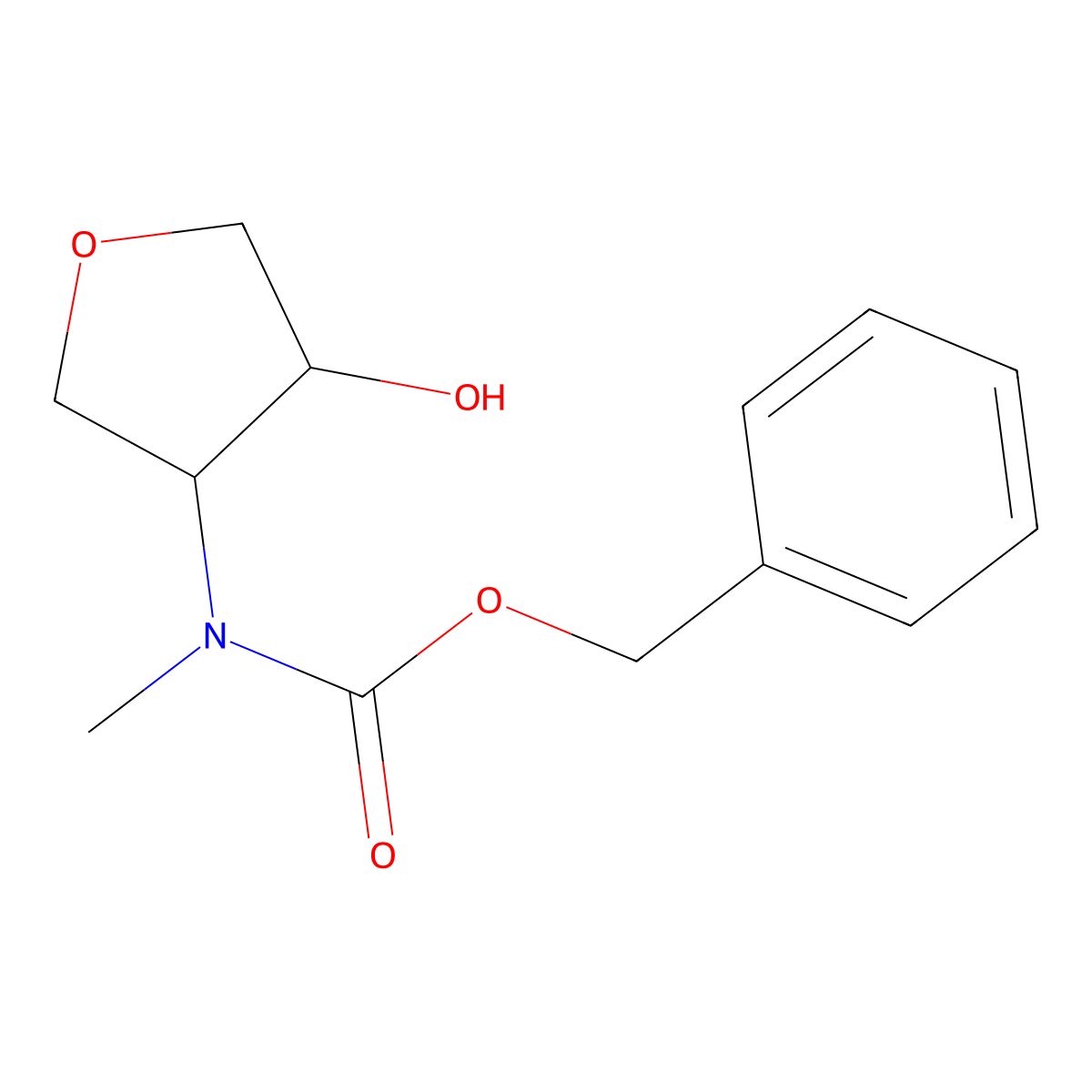 rac-benzyl N-[(3R,4S)-4-hydroxyoxolan-3-yl]-N-methylcarbamate molecular structure, CAS 2272036-26-5