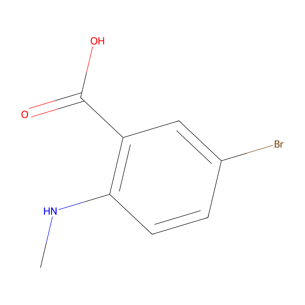 5-Bromo-2-(methylamino)benzoic acid molecular structure, CAS 22721-16-0