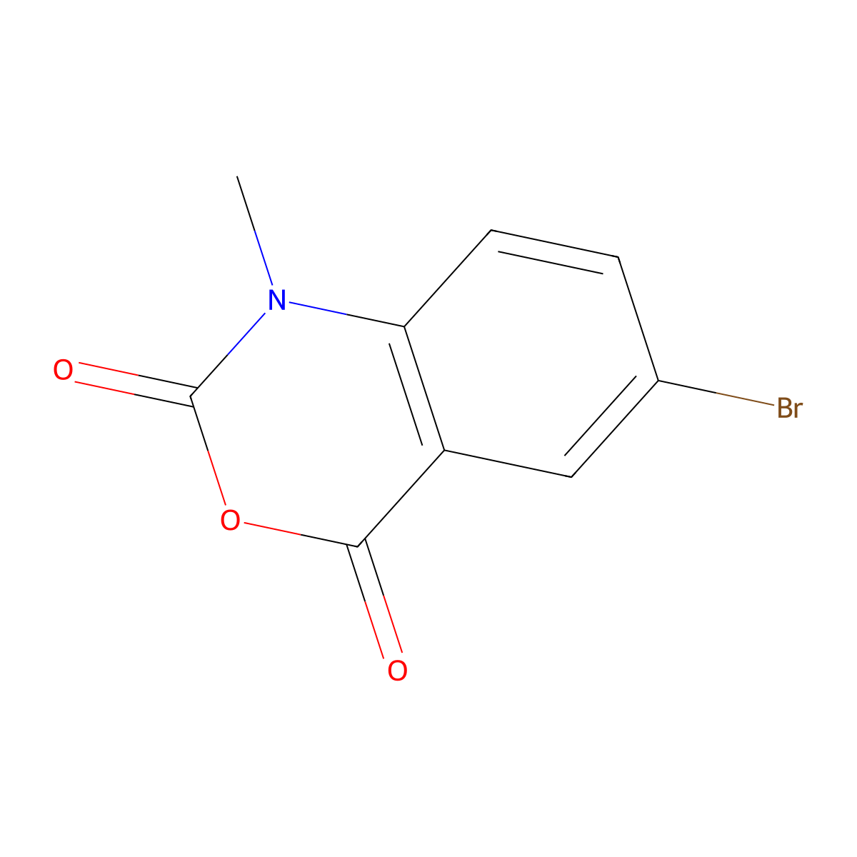 6-bromo-1-methyl-1H-benzo(d)(1,3)oxazine-2,4-dione molecular structure, CAS 22721-17-1