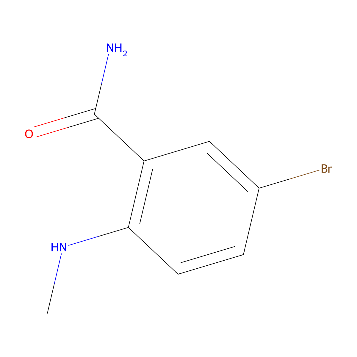 5-Bromo-2-(methylamino)benzamide molecular structure, CAS 22721-18-2