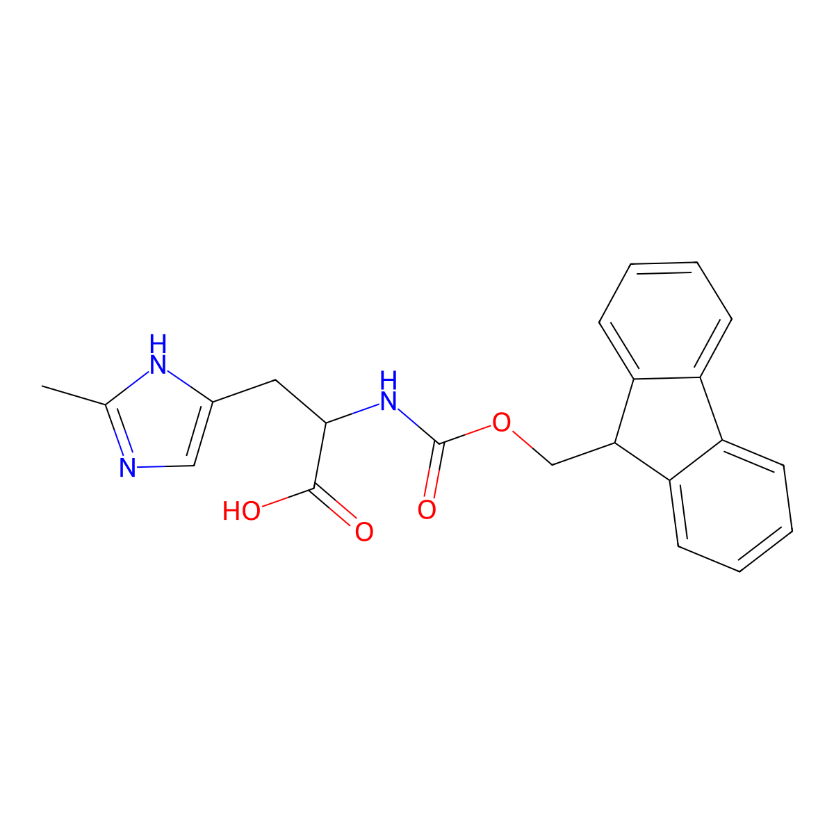 Fmoc-L-4-imidazole(2-Me)-OH molecular structure, CAS 2272134-52-6