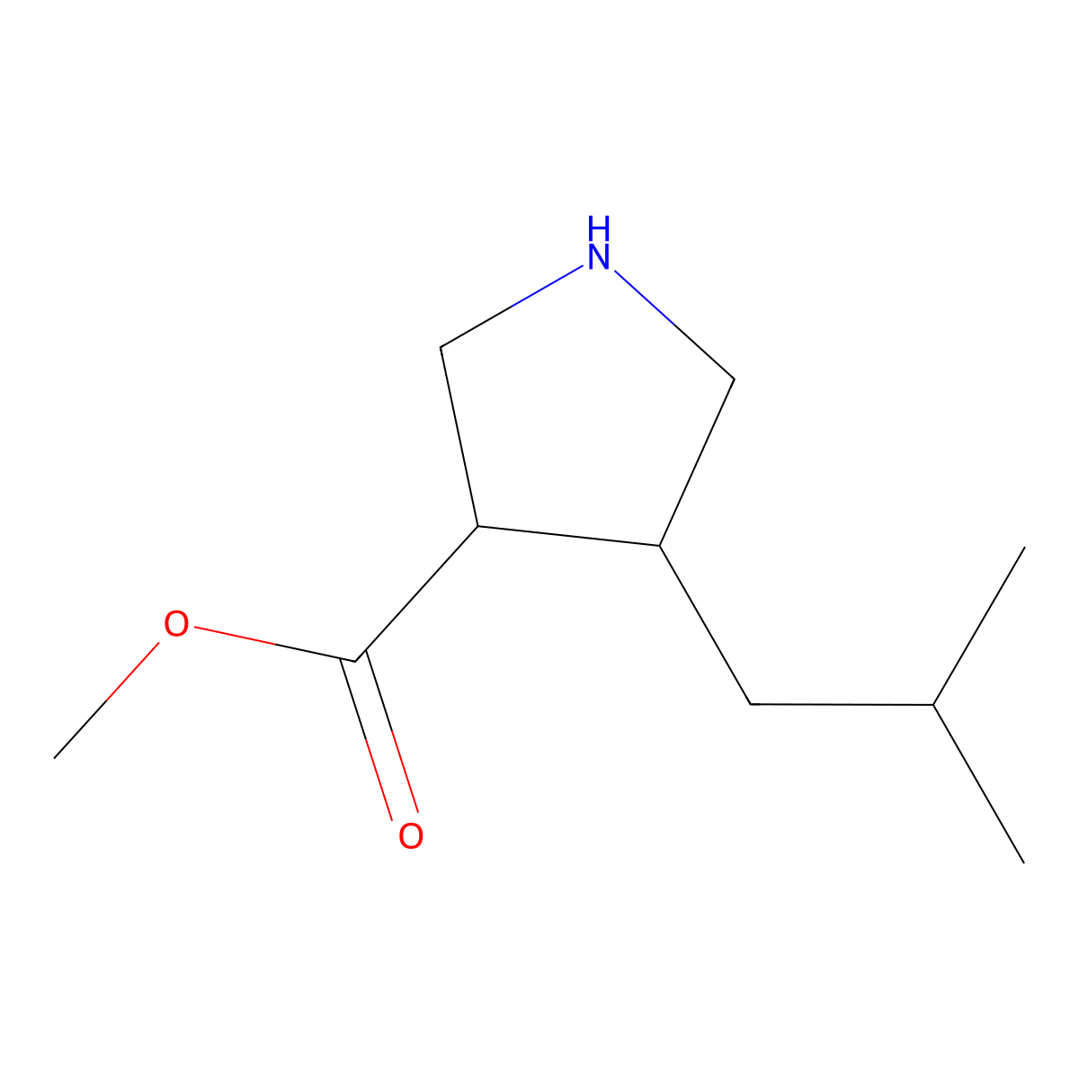 rac-methyl (3R,4R)-4-(2-methylpropyl)pyrrolidine-3-carboxylate molecular structure, CAS 2272160-48-0