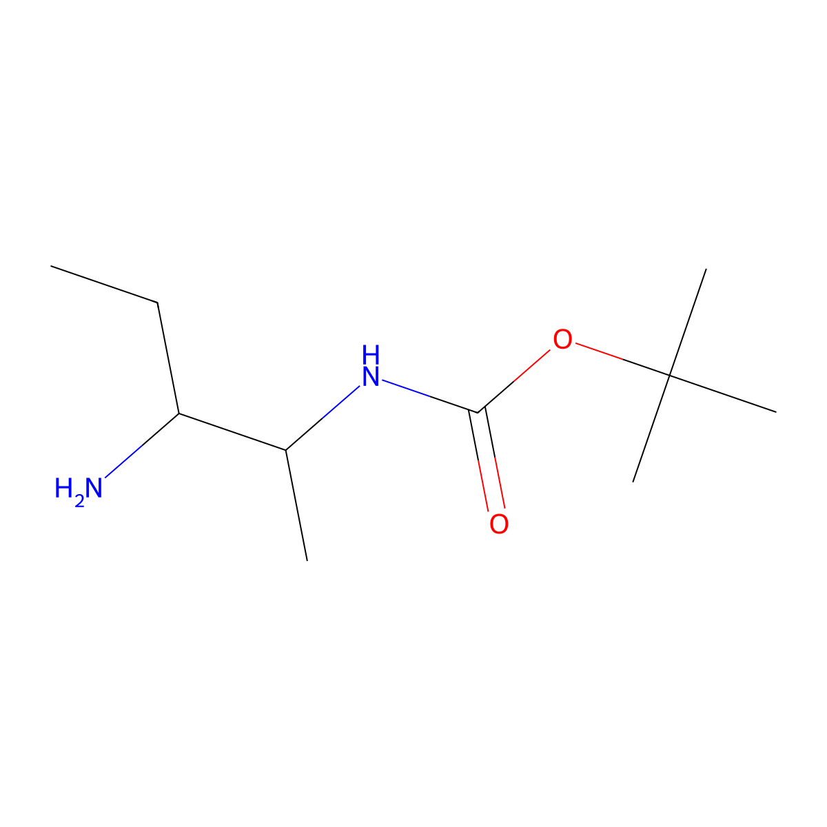 tert-butyl N-[(2R)-3-aminopentan-2-yl]carbamate molecular structure, CAS 2272288-04-5