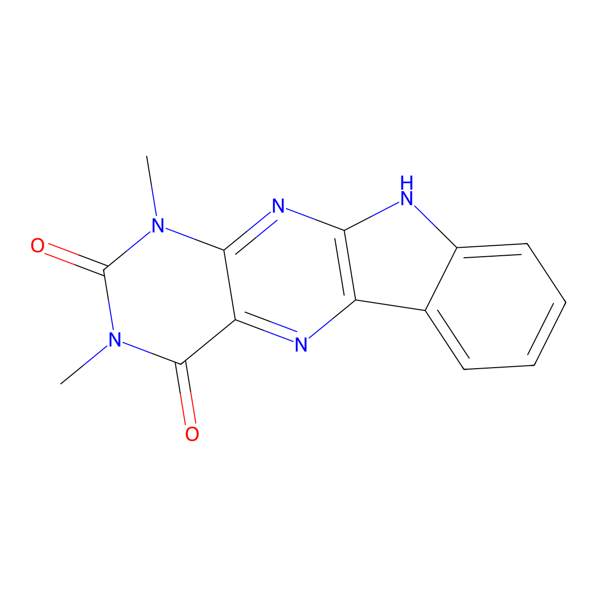 1,3-Dimethyl-1H-indolo[3,2-g]pteridine-2,4(3H,10H)-dione molecular structure, CAS 22724-47-6