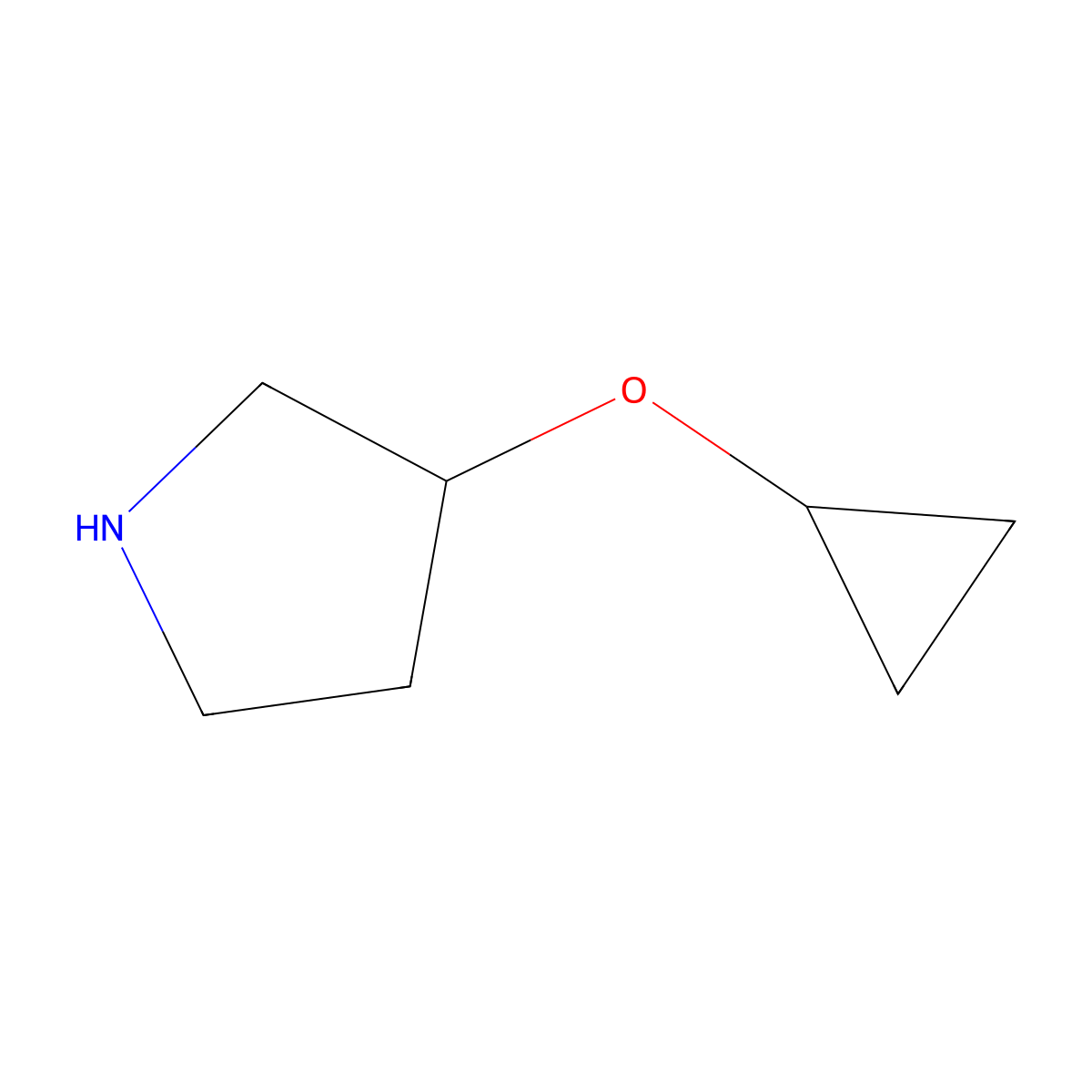 (3R)-3-cyclopropoxypyrrolidine molecular structure, CAS 2272482-39-8
