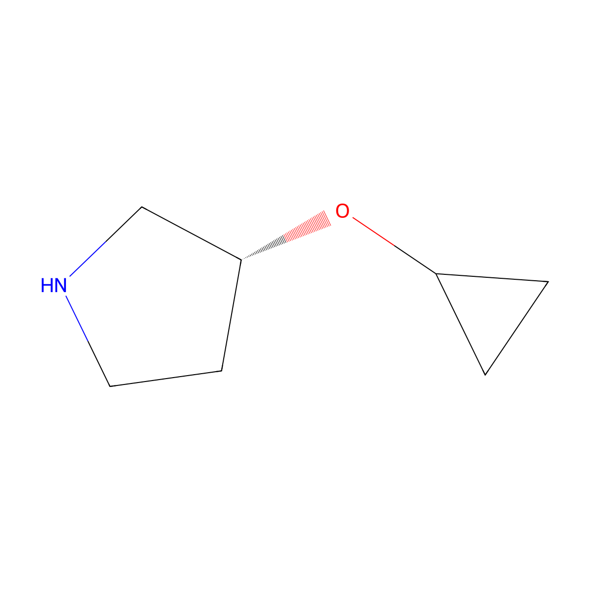 (3R)-3-cyclopropoxypyrrolidine molecular structure, CAS 2272482-39-8