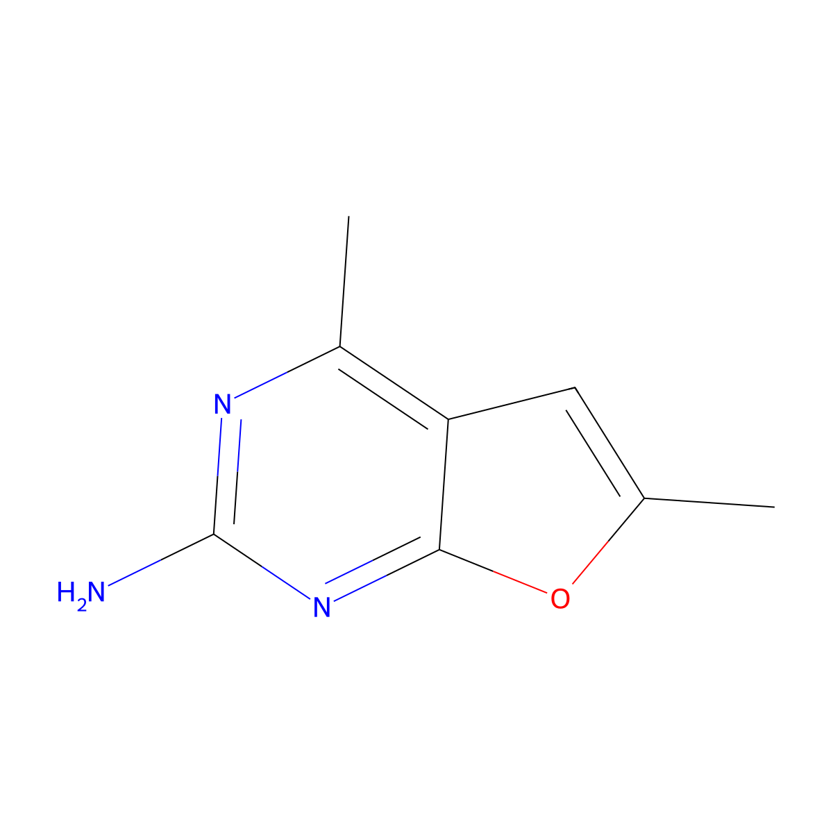 4,6-Dimethylfuro[2,3-d]pyrimidin-2-amine molecular structure, CAS 22727-43-1