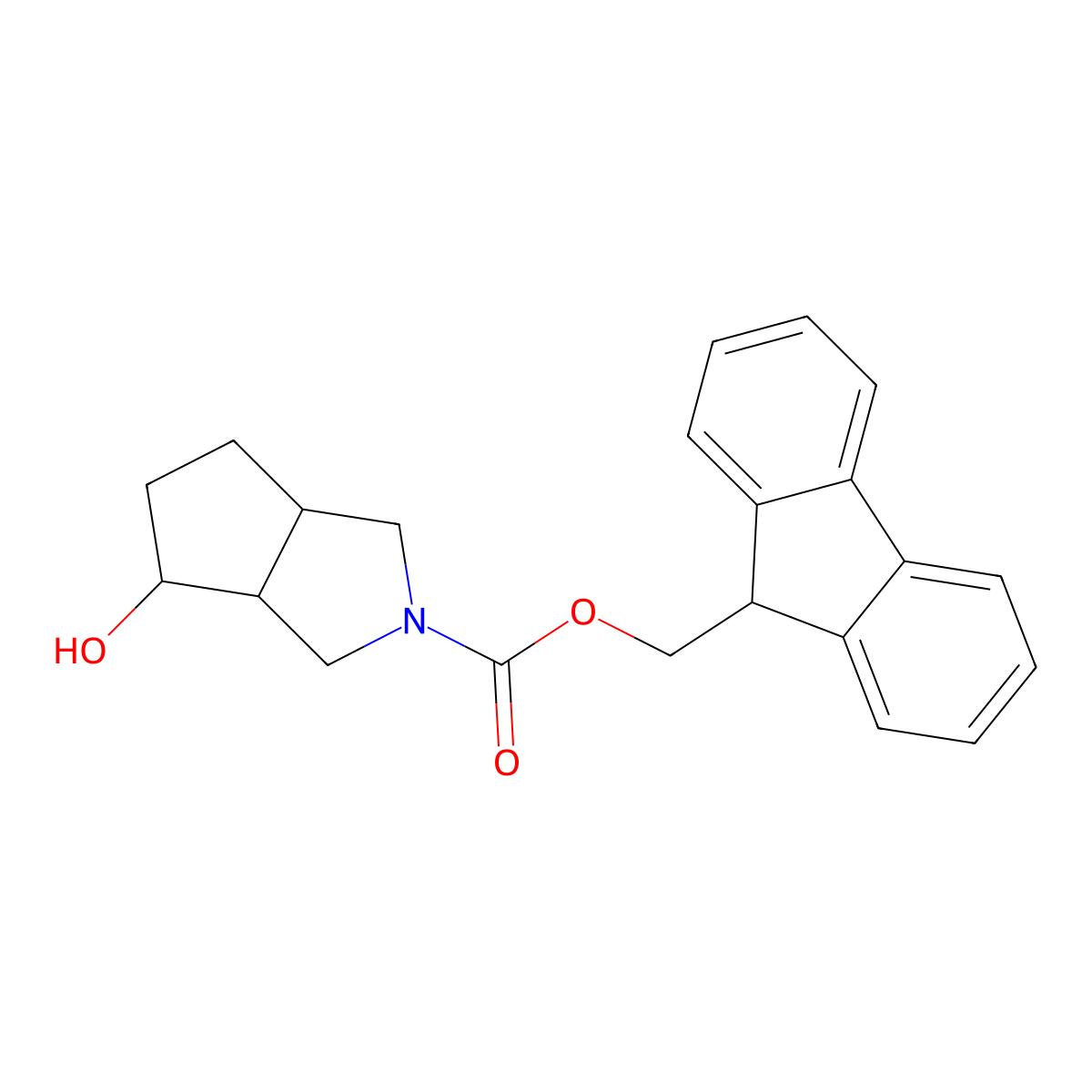 rac-(9H-fluoren-9-yl)methyl (3aR,4R,6aS)-4-hydroxy-octahydrocyclopenta[c]pyrrole-2-carboxylate molecular structure, CAS 2272748-76-0