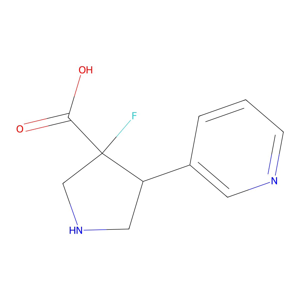 rac-(3R,4R)-3-fluoro-4-(pyridin-3-yl)pyrrolidine-3-carboxylic acid molecular structure, CAS 2272771-75-0