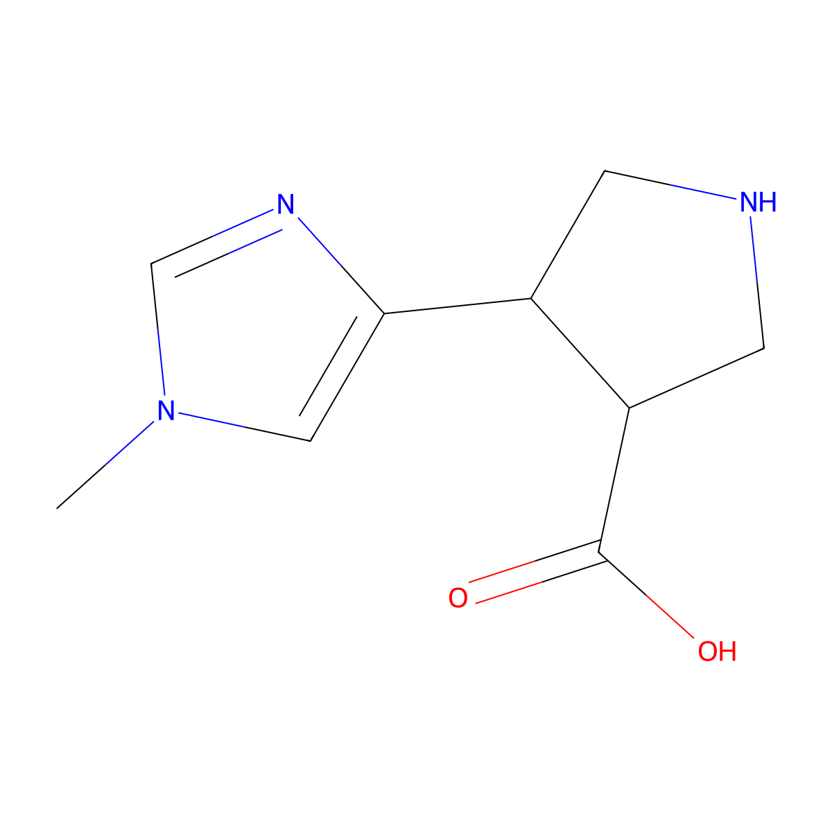 rac-(3R,4R)-4-(1-methyl-1H-imidazol-4-yl)pyrrolidine-3-carboxylic acid molecular structure, CAS 2272783-48-7