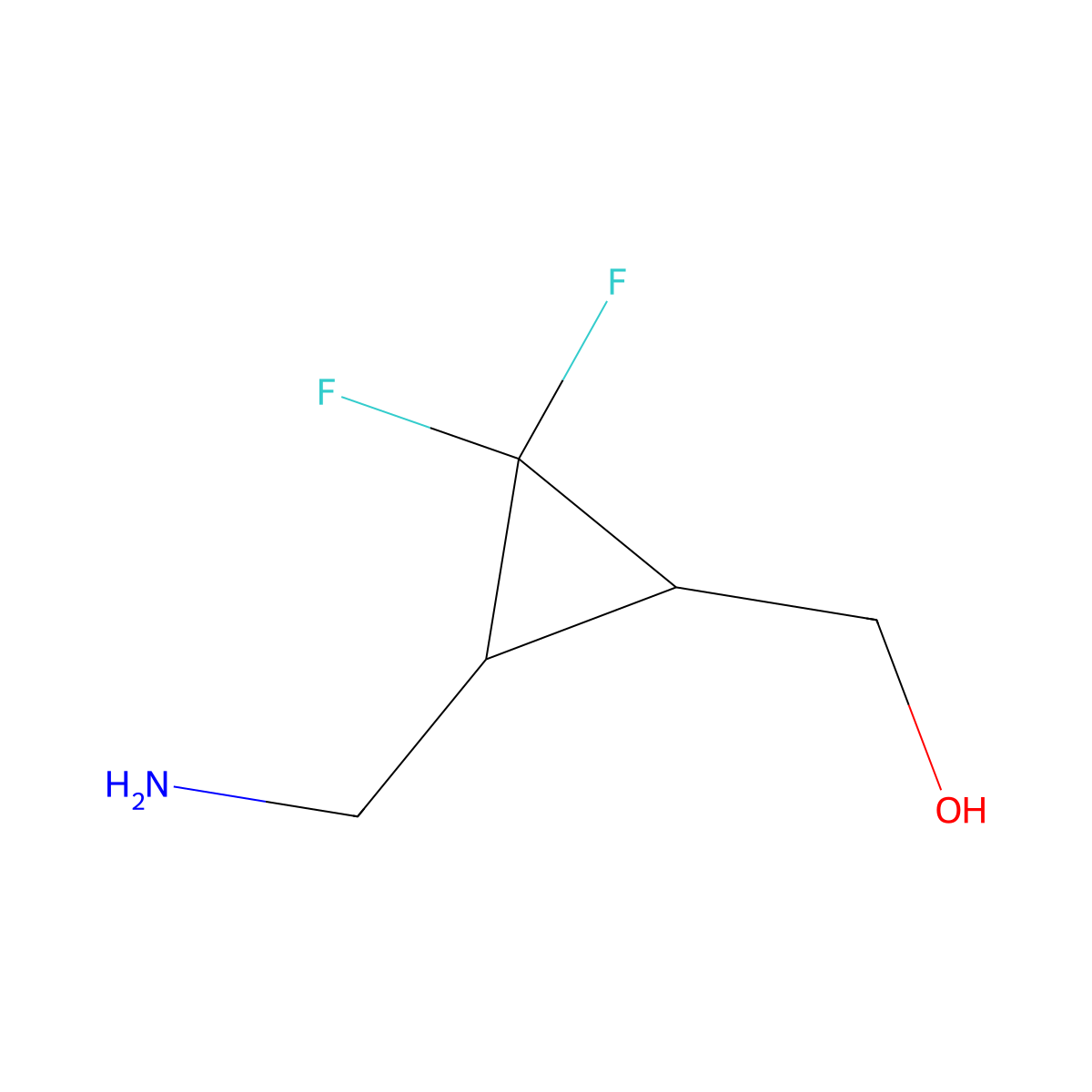 rac-[(1R,3S)-3-(aminomethyl)-2,2-difluorocyclopropyl]methanol molecular structure, CAS 2272812-09-4