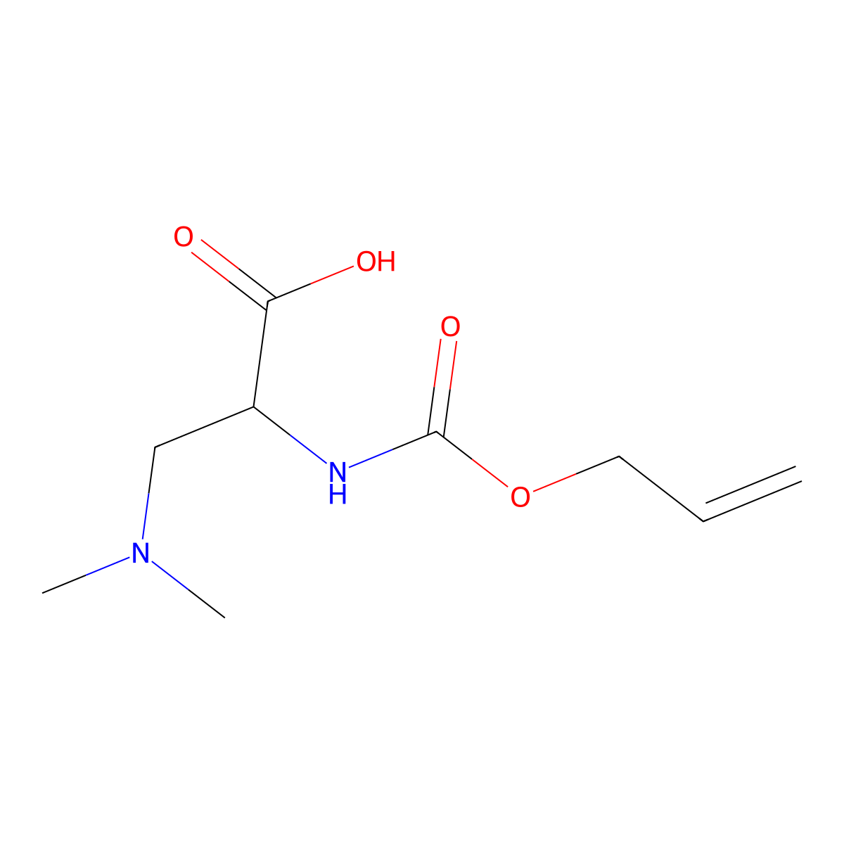 3-(Dimethylamino)-2-{[(prop-2-en-1-yloxy)carbonyl]amino}propanoic acid molecular structure, CAS 2272869-69-7