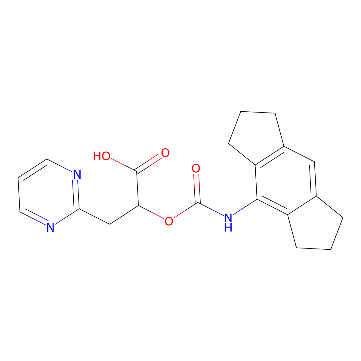 (alphaR)-alpha-[[[(1,2,3,5,6,7-Hexahydro-s-indacen-4-yl)amino]carbonyl]oxy]-2-pyrimidinepropanoic acid molecular structure, CAS 2272917-12-9