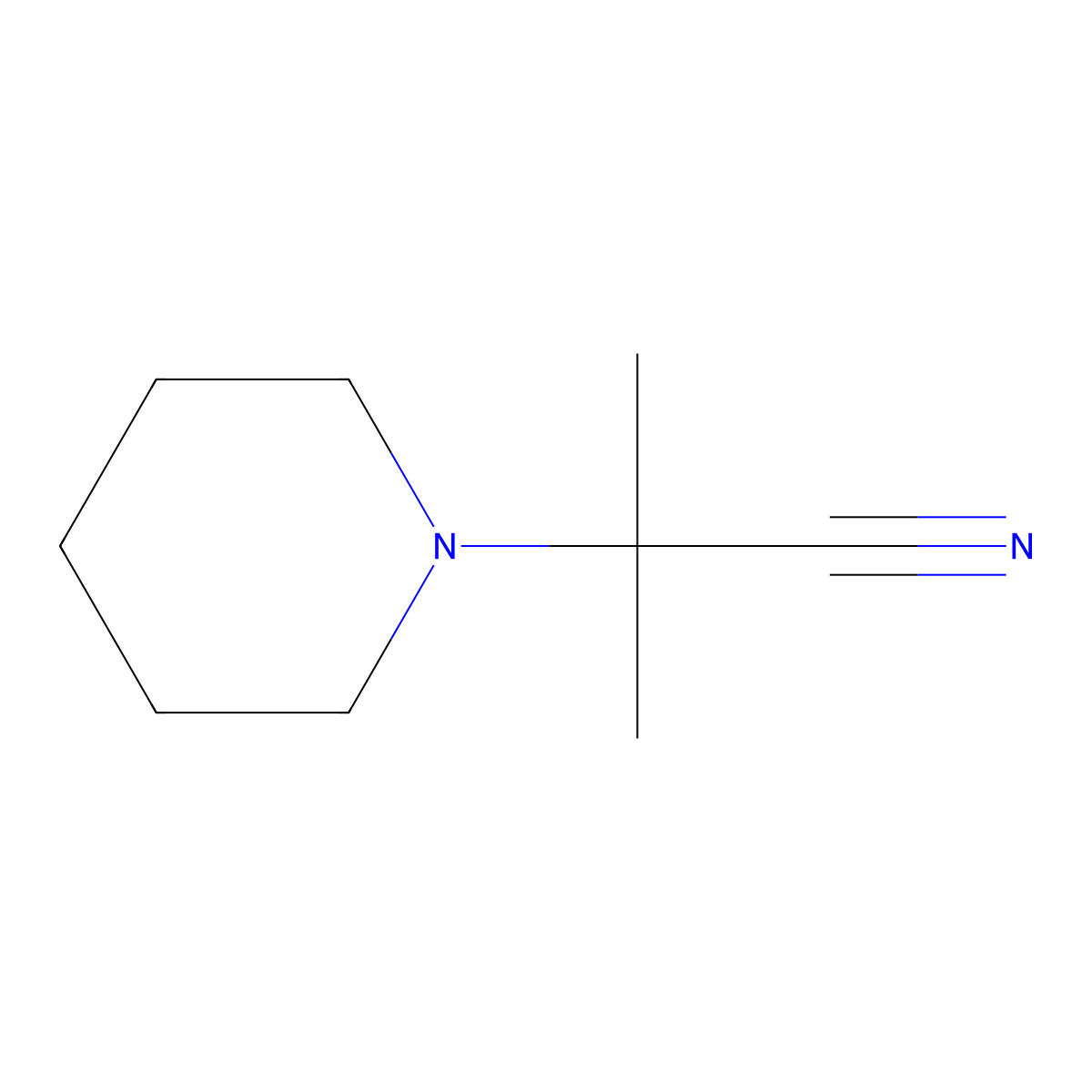 2-Methyl-2-piperidin-1-ylpropanenitrile molecular structure, CAS 2273-41-8