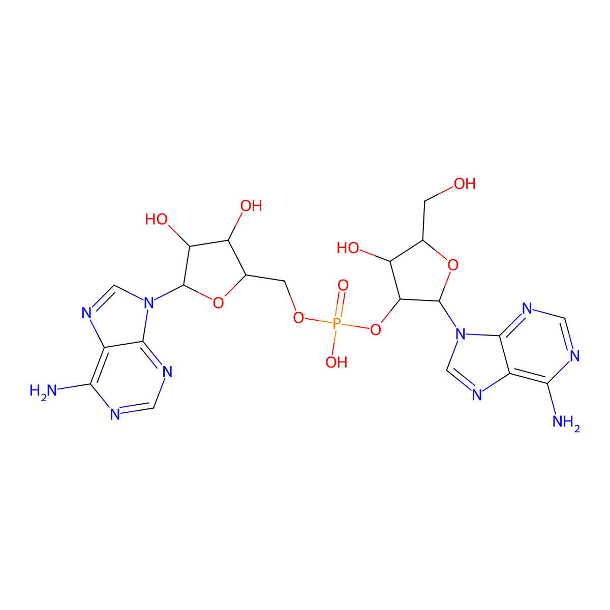 Adenylyl-(2'->5')-adenosine molecular structure, CAS 2273-76-9
