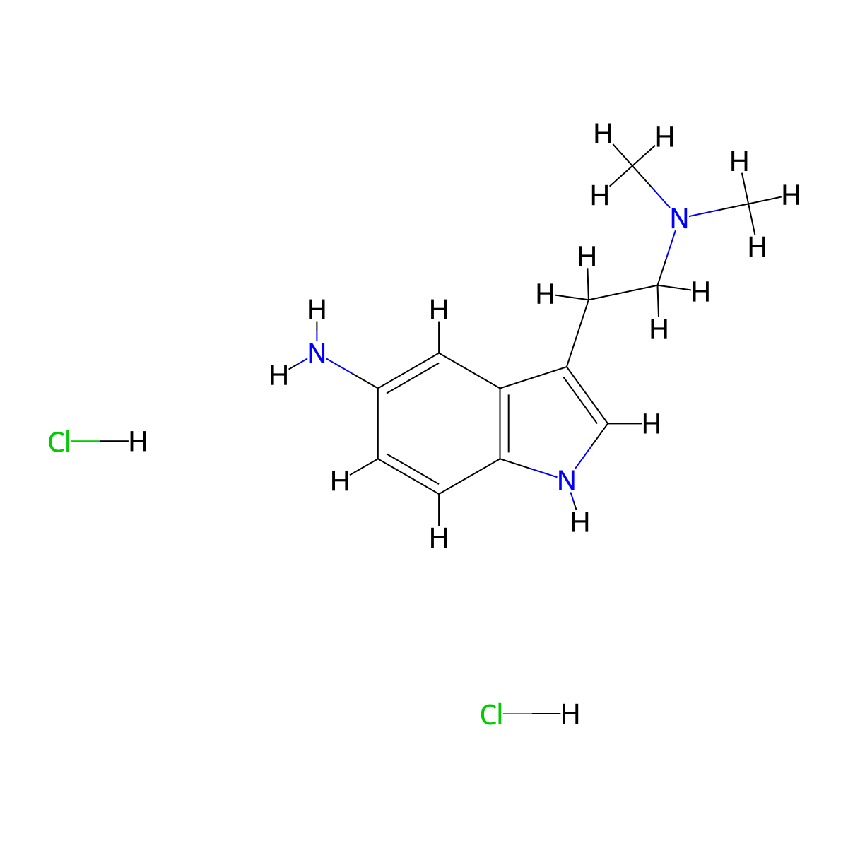 3-[2-(dimethylamino)ethyl]-1H-indol-5-aminedihydrochloride molecular structure, CAS 227302-38-7