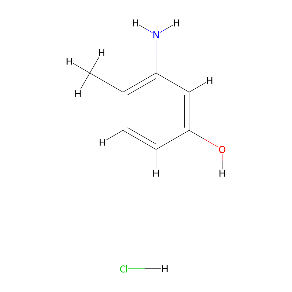 3-Amino-4-methylphenol hydrochloride molecular structure, CAS 227302-39-8