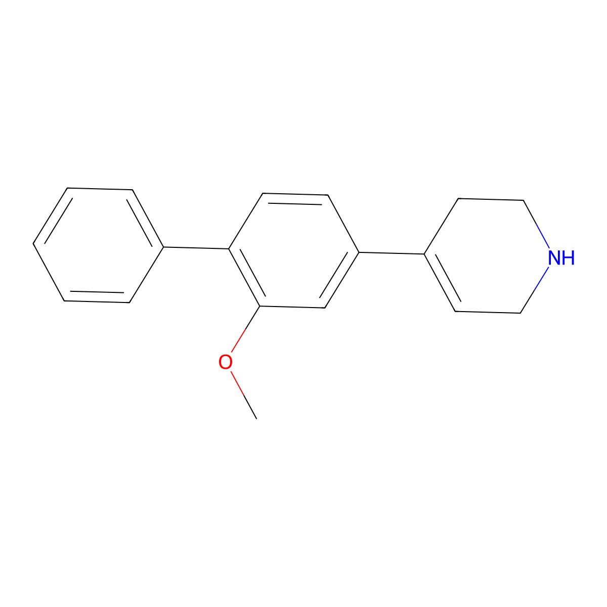 1,2,3,6-Tetrahydro-4-(2-methoxy[1,1a(2)-biphenyl]-4-yl)pyridine molecular structure, CAS 227305-09-1