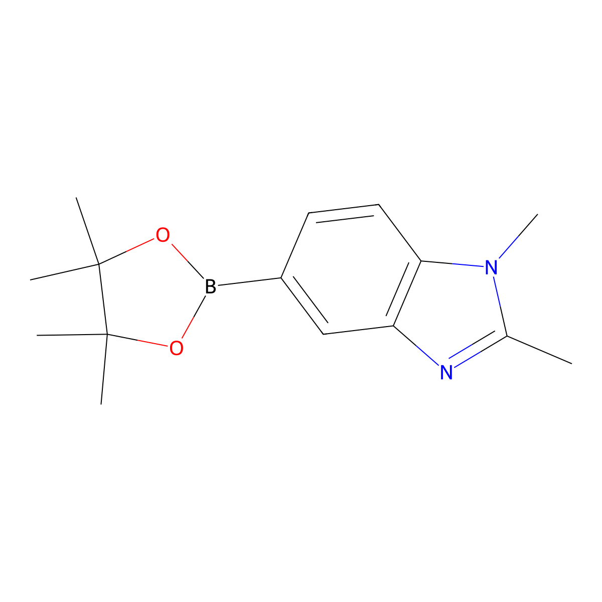 1,2-Dimethyl-5-(4,4,5,5-tetramethyl-1,3,2-dioxaborolan-2-yl)-1H-benzimidazole molecular structure, CAS 227306-27-6
