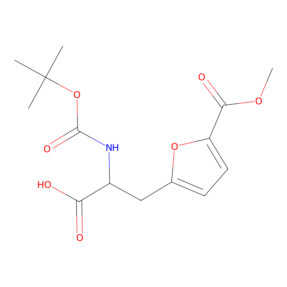 2-{[(Tert-butoxy)carbonyl]amino}-3-[5-(methoxycarbonyl)furan-2-yl]propanoicacid molecular structure, CAS 2273067-69-7