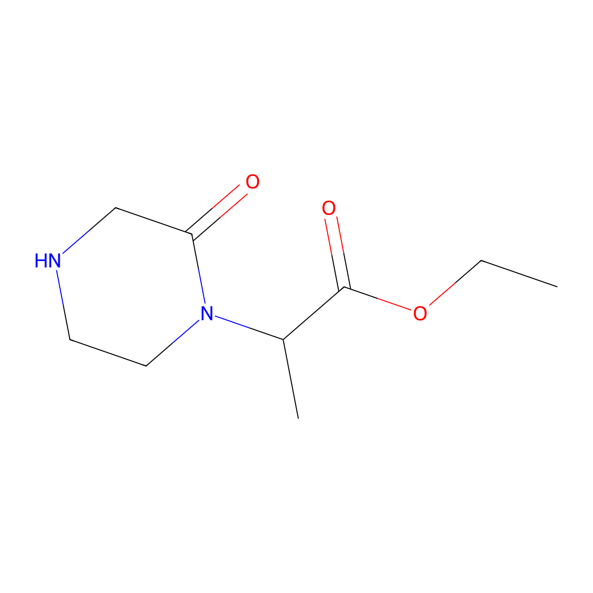 Ethyl 2-(2-oxopiperazin-1-yl)propanoate molecular structure, CAS 2273079-55-1
