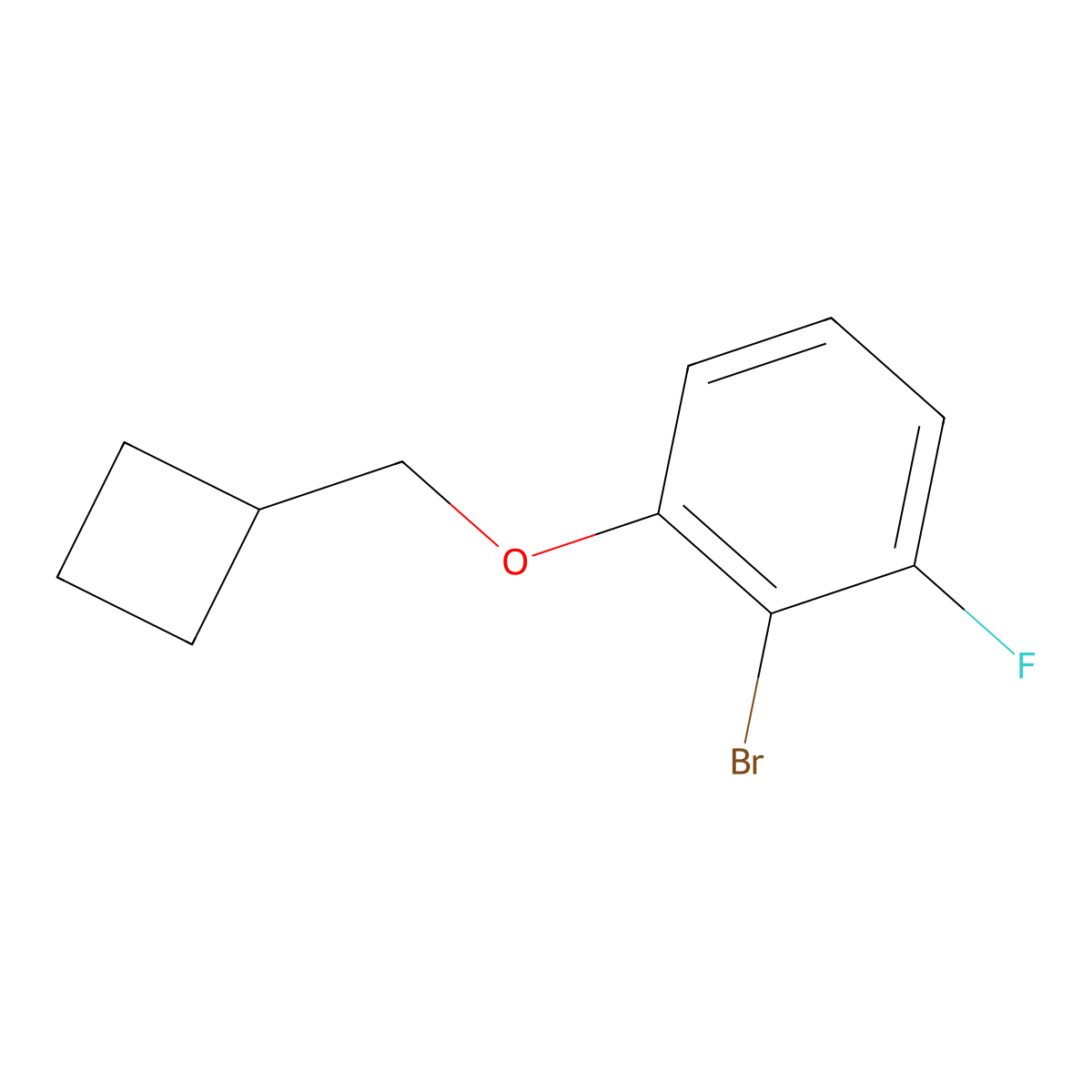 2-Bromo-1-(cyclobutylmethoxy)-3-fluorobenzene molecular structure, CAS 2273144-92-4