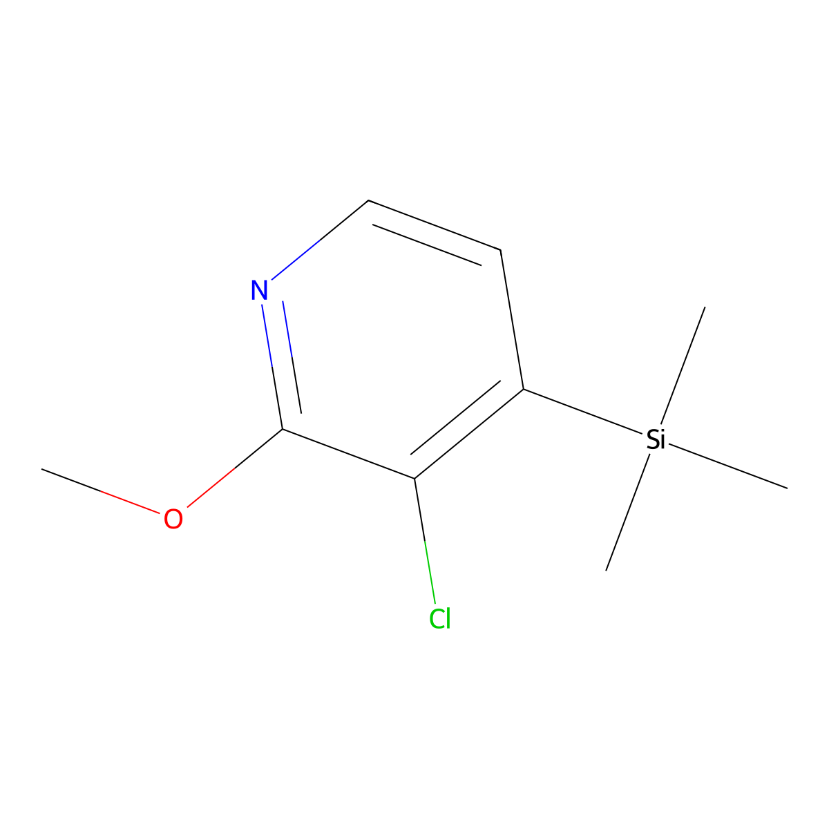 3-Chloro-2-methoxy-4-(trimethylsilyl)pyridine molecular structure, CAS 2273145-61-0