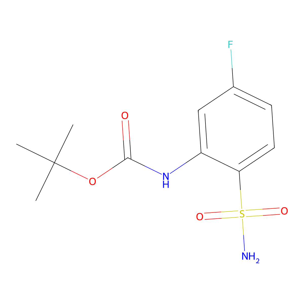 tert-butyl N-(5-fluoro-2-sulfamoylphenyl)carbamate molecular structure, CAS 2273157-67-6